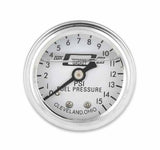 Mr. Gasket fuel pressure gauge 0 15 PSI 1/2 inch diameter liquid filled black 1563