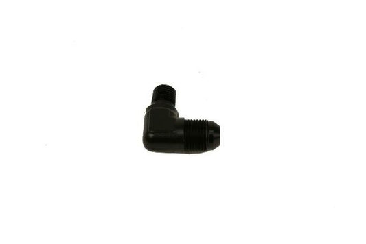 Aeromotive 15667 1/4"-MNPT to AN-08 Elbow Fitting, 90-Deg, Black