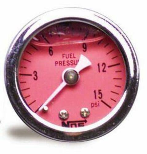 NOS fuel pressure gauge red black plate 15905NOS