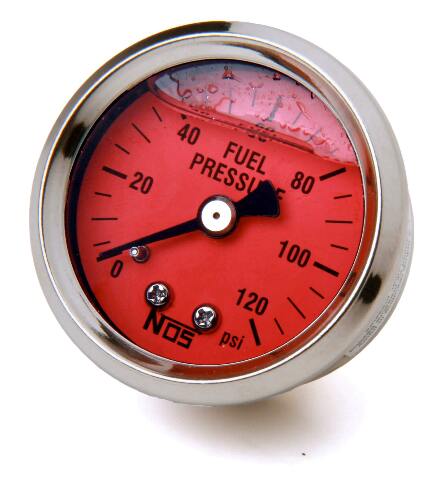 NOS fuel pressure gauge red black EFI 15907NOS