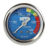 NOS nitrous gauge stainless steel blue black dry 15918NOS