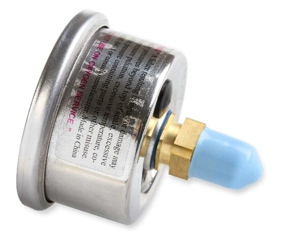 NOS nitrous gauge w/ adapter stainless steel blue black 15924NOS