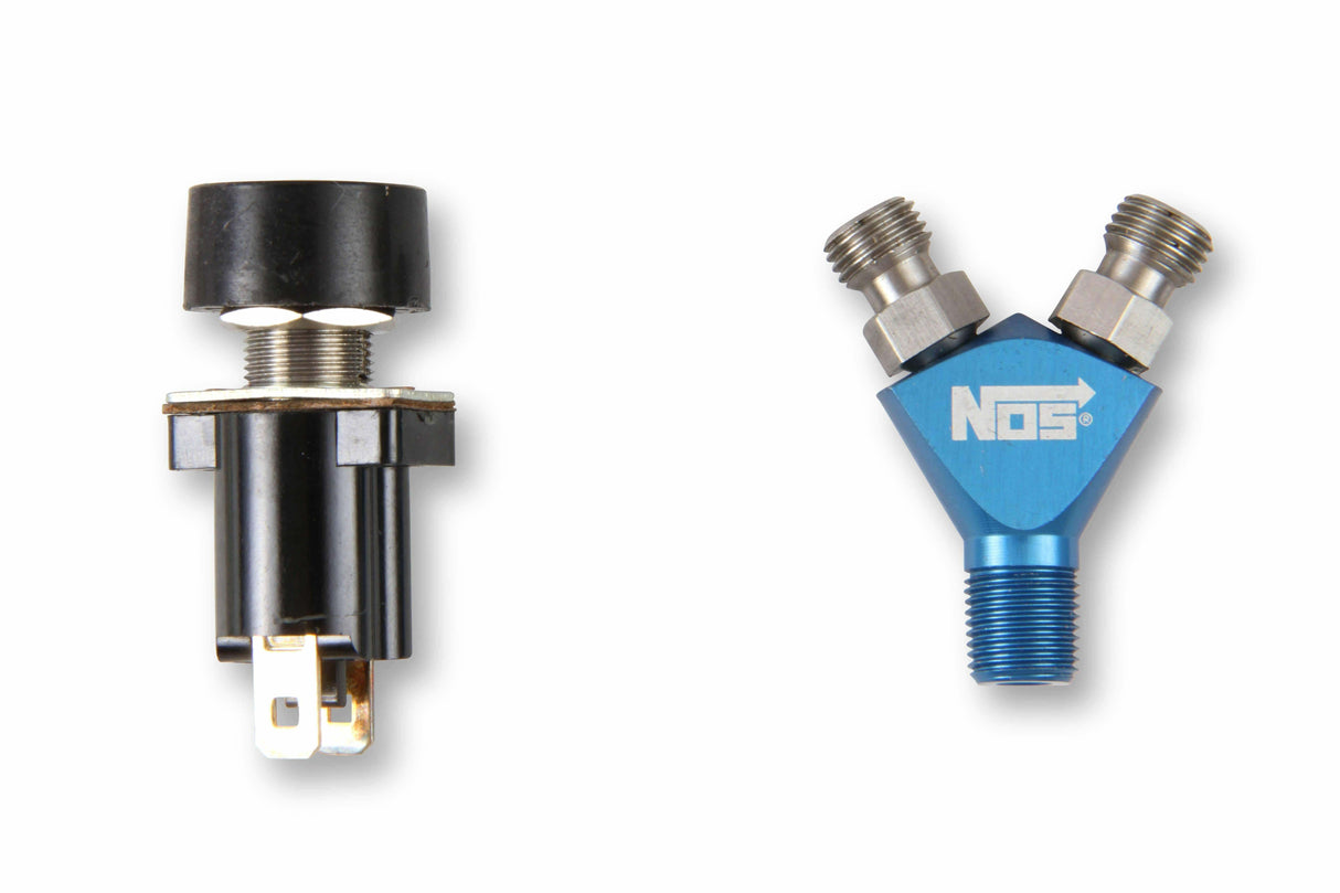 NOS ntimidator illuminated dual LED nitrous purge kit -4AN 4 foot blue solenoid 16037NOS