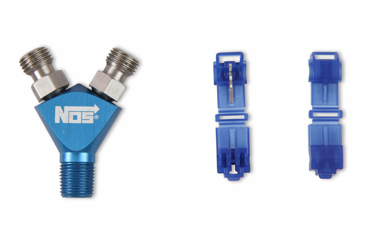 NOS ntimidator illuminated dual LED nitrous purge kit -4AN 4 foot blue solenoid 16037NOS