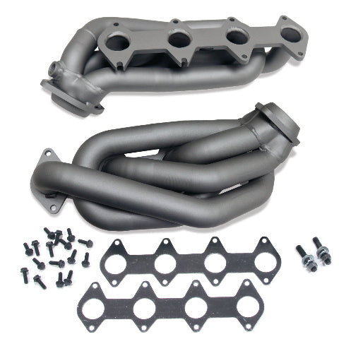 Fits 2005-2010 Mustang GT 1-5/8 Shorty Tuned Length Headers-Titanium-1612 ceramic coated polished