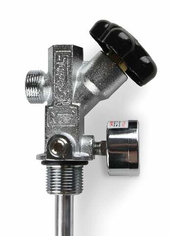 NOS 10 lb. bottlesuper hi-flow valve assembly w/siphontube and bluegauge 16137ANOS 100 foot stainless steel black 2493