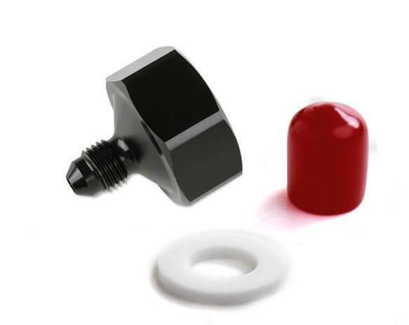 NOS black T7075 aluminum 4AN-660 bottle nut adapter -4AN 16221NOS