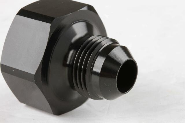 NOS black T7075 aluminum 8AN-660 bottle nut adapter -8AN 16233NOS