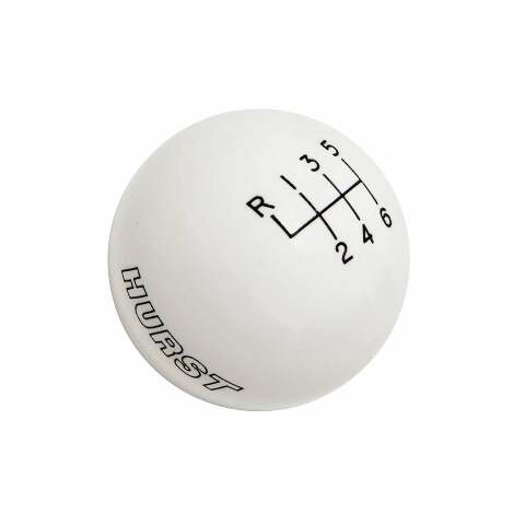 Hurst Shift Knob - White 6-speed M12x1.25 Threads - 1630225