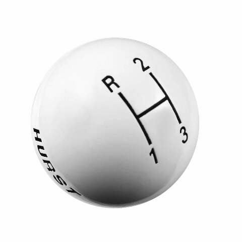 Hurst Shift Knob - White 3 Speed 3/8-16 Threads - 1637624
