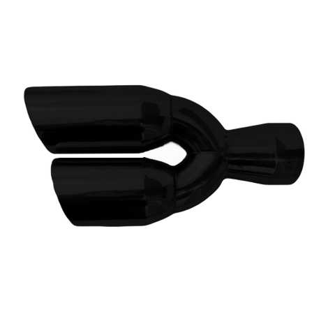 3" IDX3.5"X13.5" -Dual Double Wall Slant Cut S/S Black Exhaust Tip 1637BK