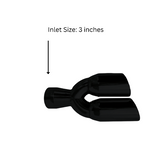 3" IDX3.5"X13.5" -Dual Double Wall Slant Cut S/S Black Exhaust Tip 1637BK