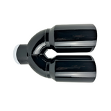 3" IDX4"X12" -Dual Double Wall Slant Cut S/S Gloss Black Exhaust Tip 1648BK