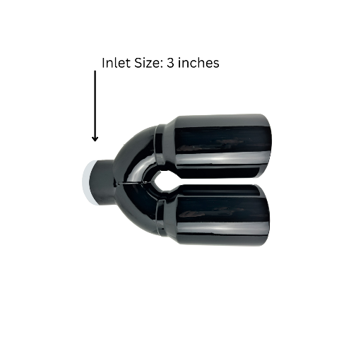3" IDX4"X12" -Dual Double Wall Slant Cut S/S Gloss Black Exhaust Tip 1648BK