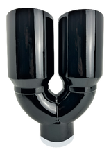 3" IDX4"X12" -Dual Double Wall Slant Cut S/S Gloss Black Exhaust Tip 1648BK
