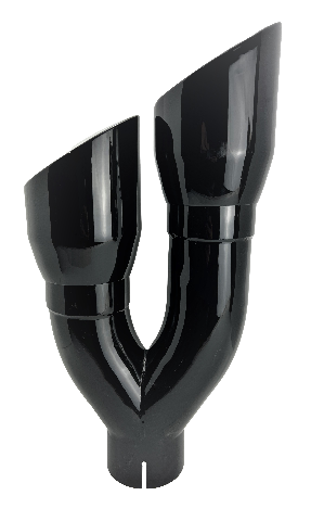 3" IDX4"X16" -Dual Double Wall Slant Cut S/S Gloss Black Exhaust Tip 1690BK