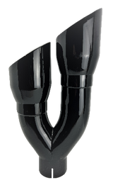 3" IDX4"X16" -Dual Double Wall Slant Cut S/S Gloss Black Exhaust Tip 1690BK