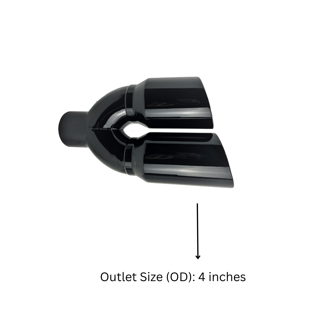 t 3" IDX4"X16" -Dual Double Wall Slant Cut S/S Gloss Black Exhaust Tip 1690BK Mach Speed