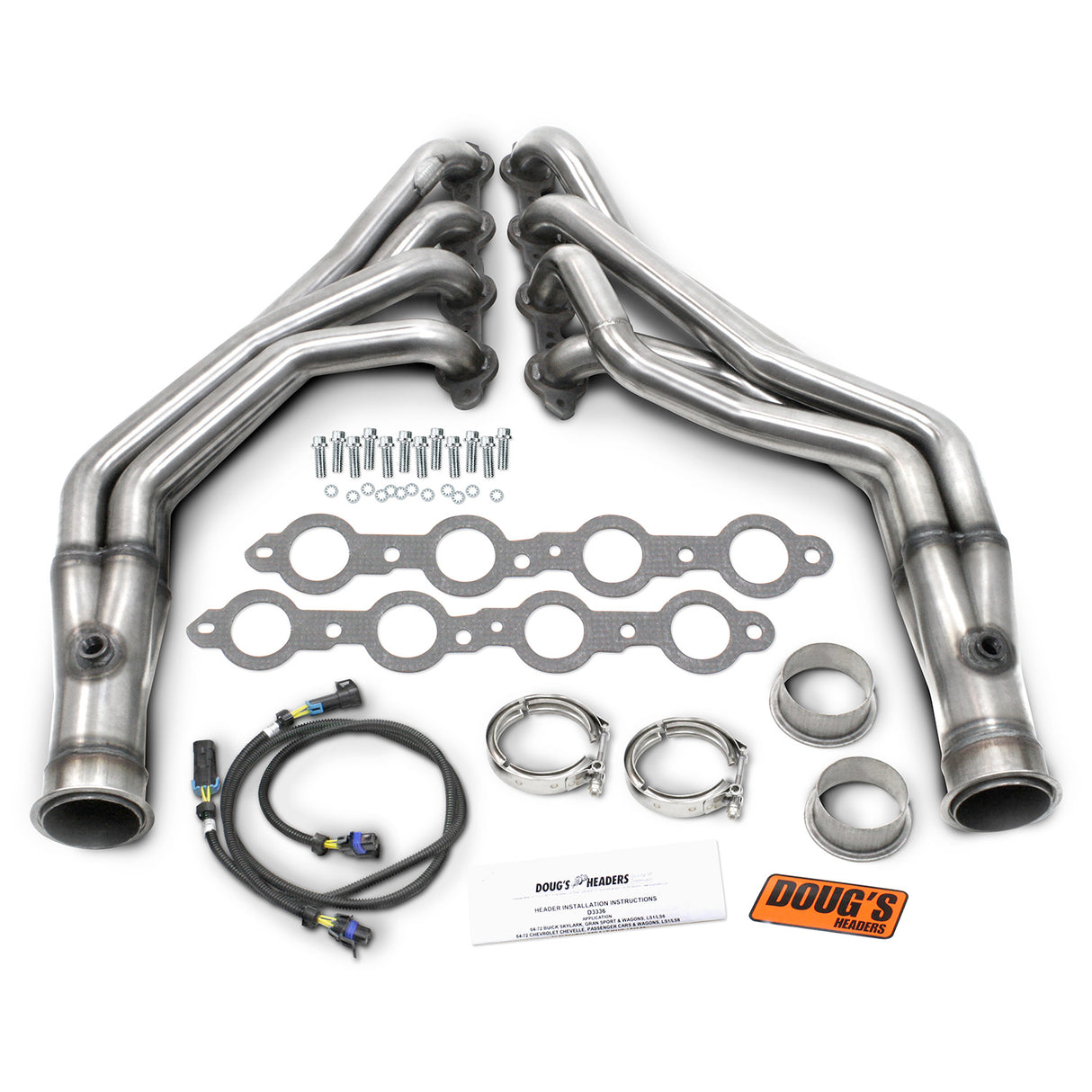 Long Tube Headers for 304 Stainless 1-3/4in Primary Stainless Steel D3336-SS