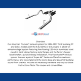 Exhaust system for 1994-1997 Ford Mustang Exhaust stainless steel