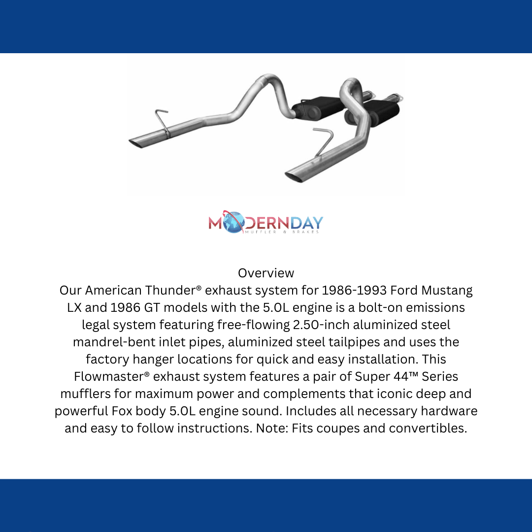 Exhaust system for 1986-1993 Ford Mustang Exhaust stainless steel