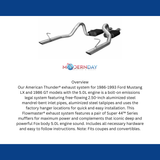 Exhaust system for 1986-1993 Ford Mustang Exhaust stainless steel