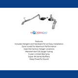 Exhaust system for 1987-1993 Ford Mustang Exhaust stainless steel