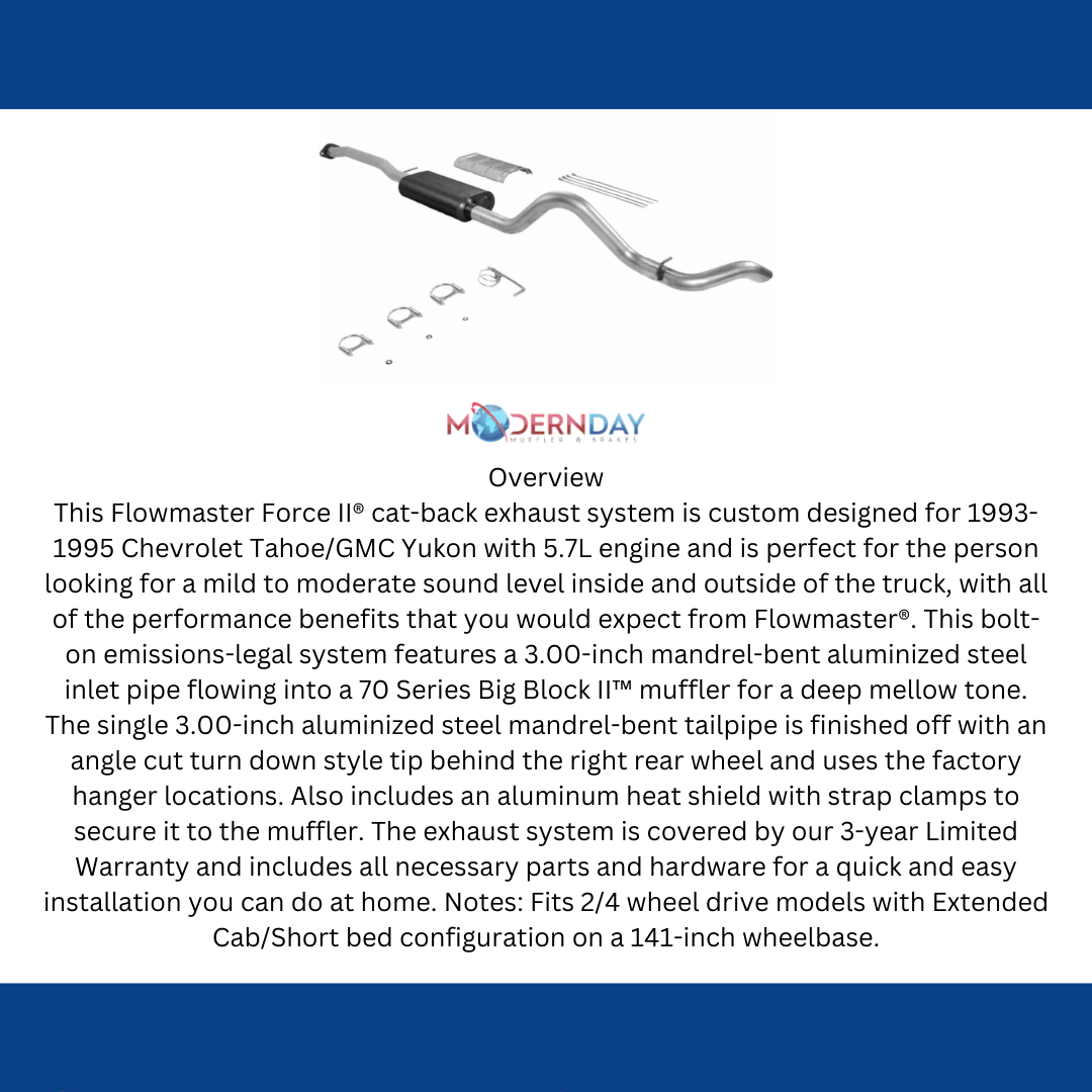 Exhaust system for 1993-1995 Chevy Tahoe Exhaust stainless steel
