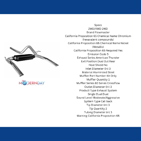 1998-2002 Chevrolet Camaro Cat-back Exhaust System Flowmaster American Thunder 1