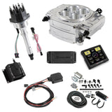 Holley EFI Sniper EFI 1958 Chevrolet Biscayne Sniper 2 EFI Bundle with HyperSpark Ignition System 550-510-3PK-SBC for Chevy Chevelle polished aluminum