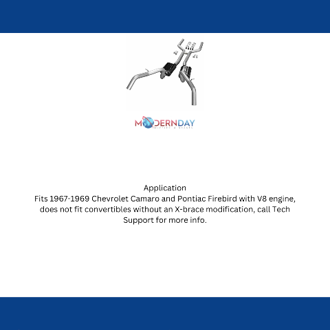 1967-1969 Chevrolet Camaro Crossmember-back Exhaust System 3 in V8 Flowmaster 17201