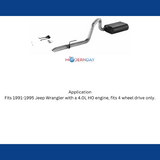 1991-1995 Jeep Wrangler YJ Cat-back Exhaust System Flowmaster Force II 17272