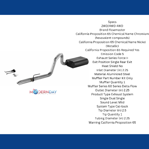 1991-1995 Jeep Wrangler YJ Cat-back Exhaust System Flowmaster Force II 17272