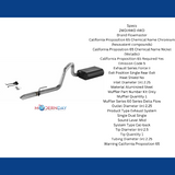 1991-1995 Jeep Wrangler YJ Cat-back Exhaust System Flowmaster Force II 17272