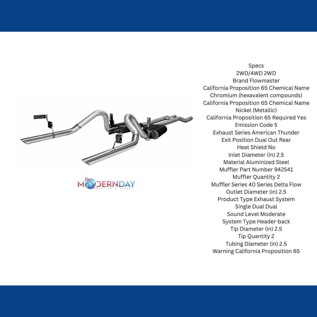 1964-1966 Ford Mustang Header-back Exhaust System Flowmaster American Thunder 17