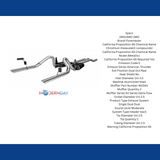 1964-1966 Ford Mustang Header-back Exhaust System Flowmaster American Thunder 17