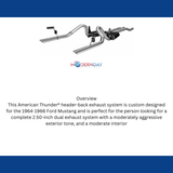 1964-1966 Ford Mustang Header-back Exhaust System Flowmaster American Thunder 17