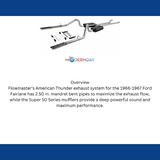 1966-1967 Ford Fairlane Header-back Exhaust System Flowmaster American Thunder 1