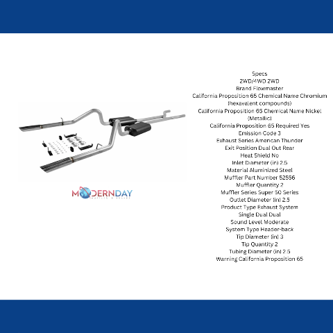 1966-1967 Ford Fairlane Header-back Exhaust System Flowmaster American Thunder 1