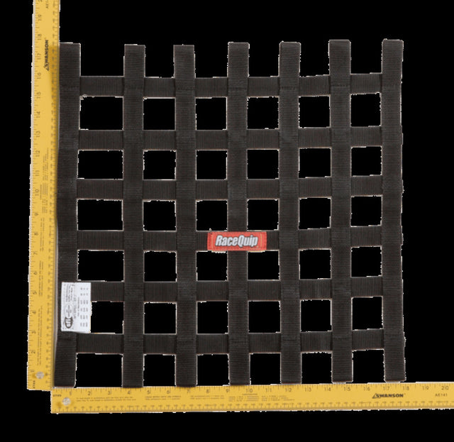 RaceQuip SFI ribbon window net 18 x 18 inch black 726003RQP