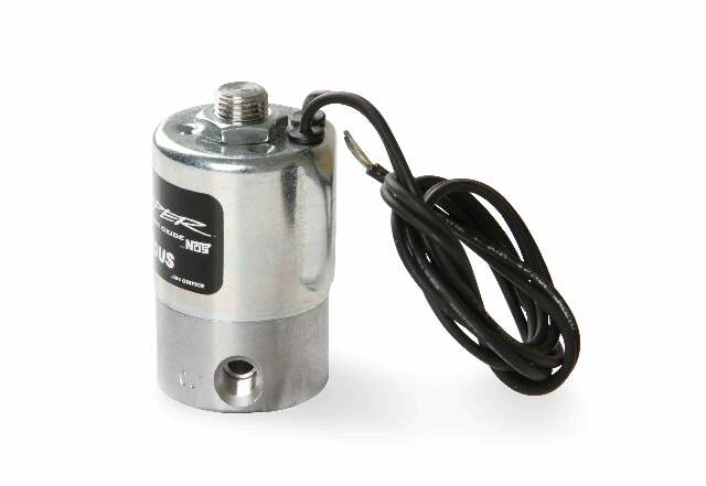 NOS sniper nitrous solenoid 250 max HP 1/4 NPT inlet 1/8 NPT outlet stainless steel black purge 18018NOS