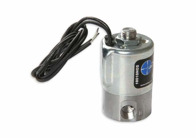 NOS sniper nitrous solenoid 250 max HP 1/4 NPT inlet 1/8 NPT outlet stainless steel black purge 18018NOS