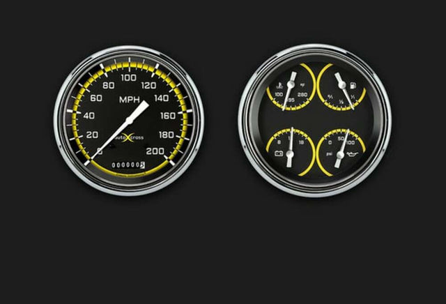 1947-53 AutoCross Yellow Truck Package CT47AXY52 for 1947-1953 dash gauge cluster
