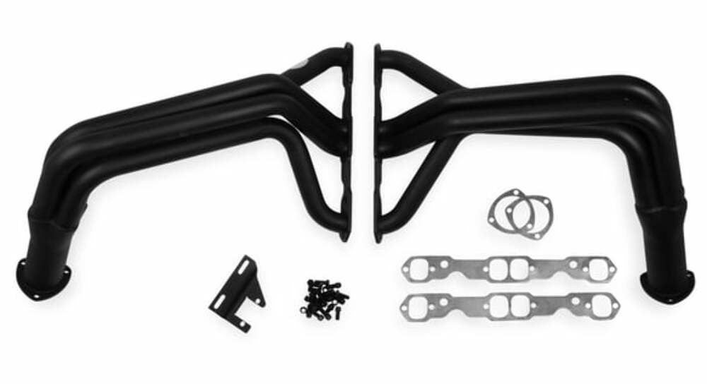 Hooker 1955-1957 Chevrolet Bel Air Long Tube Header Super Competition 2102HKR for 1955-1957 Chevy black ceramic coated long tube