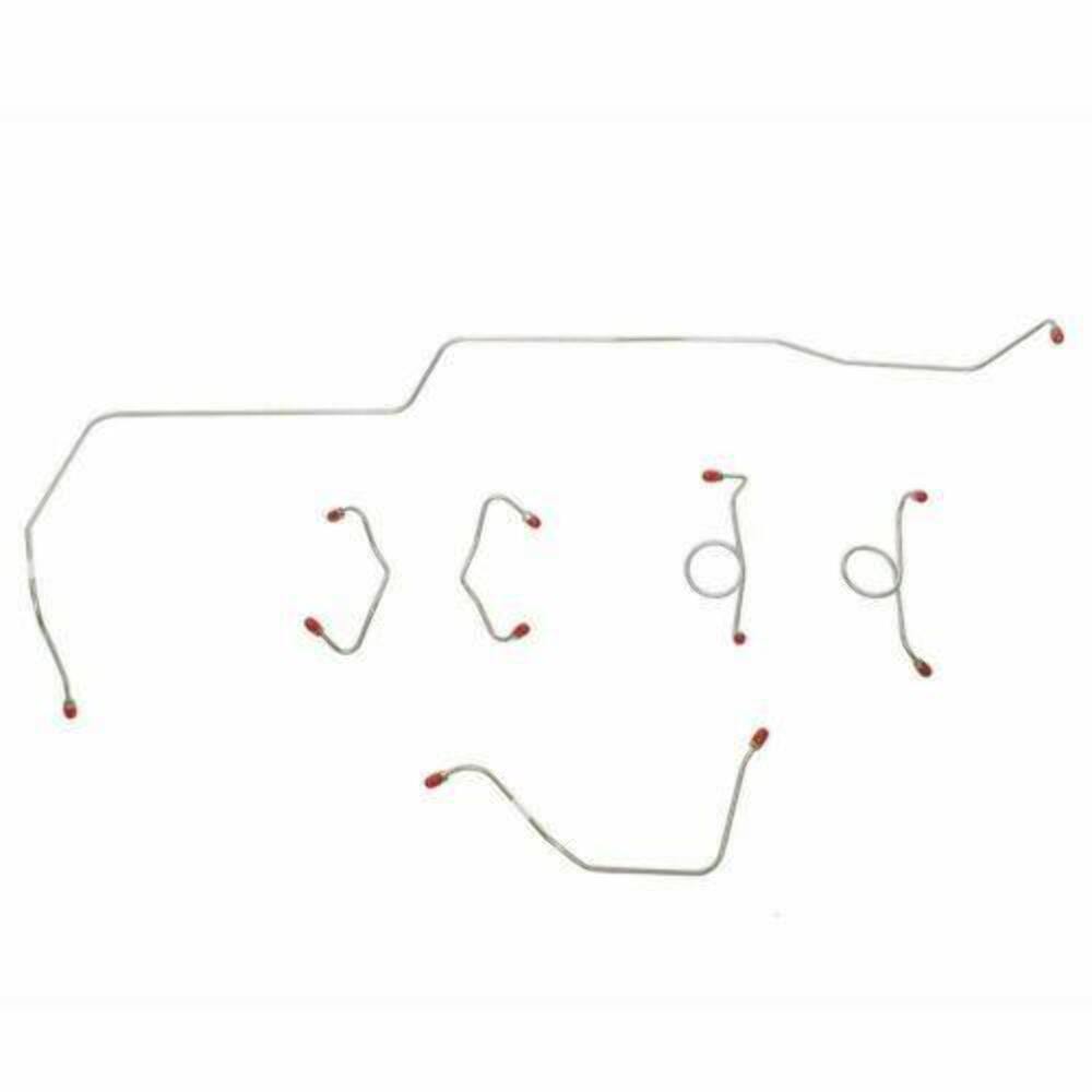 t 1965-66 Ford Mustang Front Brake Line w/ Disc Brakes 6 Piece Steel - ZKT6503OM Fine Lines
