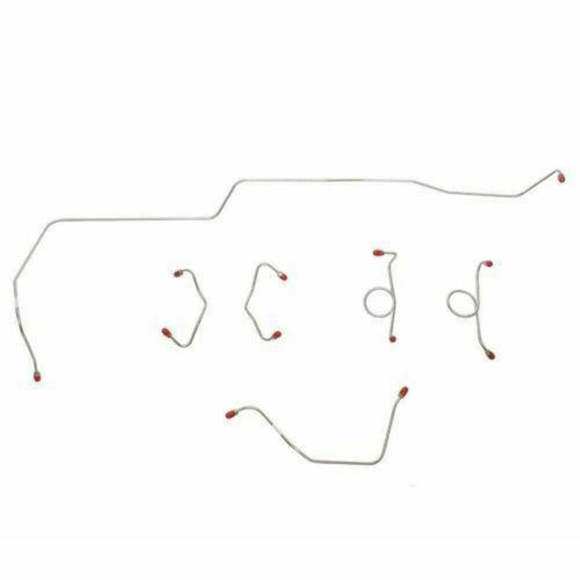 t 1965-66 Ford Mustang Front Brake Line w/ Disc Brakes 6 Piece Steel - ZKT6503OM Fine Lines