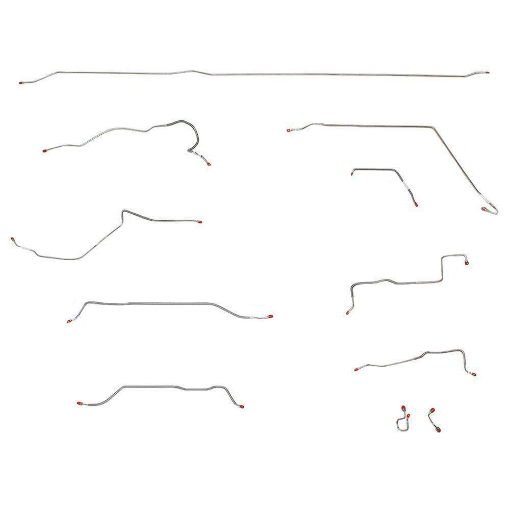 t 1967-69 Chevrolet C10 Rear Axle Brake Line Long Bed Standard Coil - TCK6701SS Fine Lines