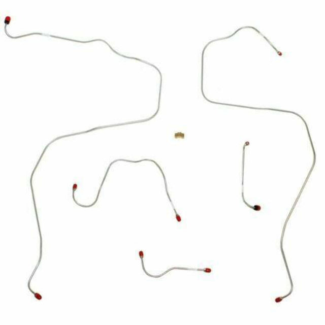t 1968-69 AMC AMX Front Brake Line Kit Power Drum Brake 5 Piece Set - JKT6803SS Fine Lines