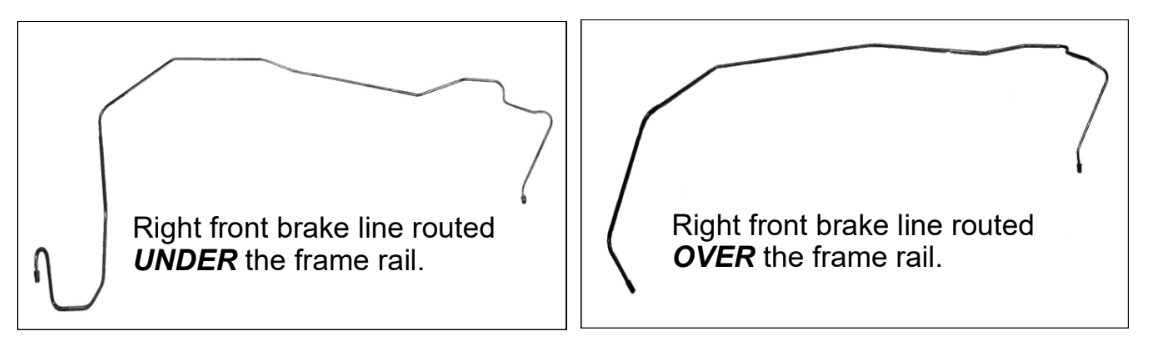 t 1970-73 Dodge Challenger Front Brake Line Kit Manual Drum Brakes - EKT7001SS Fine Lines