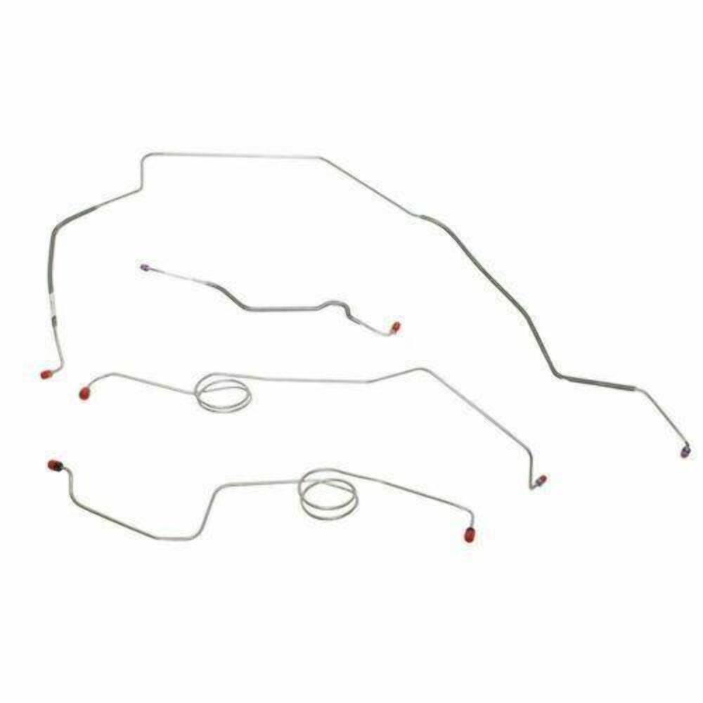 t 1977-1979 Ford F-250 Front Brake Line Kit Long Bed Power Disc Brakes - TKT7743SS Fine Lines